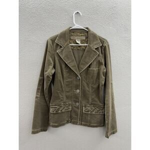 Z Cavaricci Womens Blazer Size Large Brown Corduroy Button Up